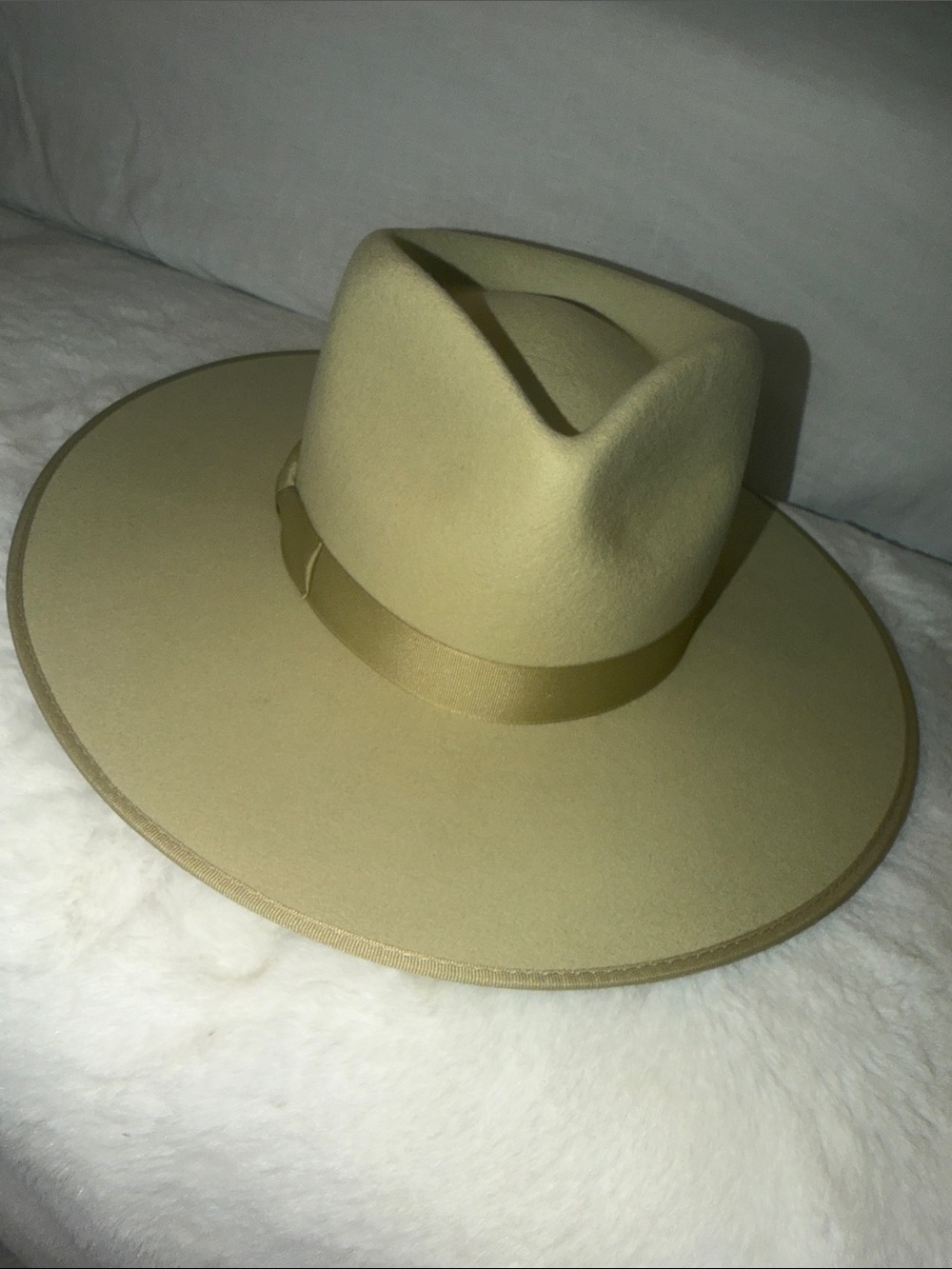Lack of Color Pistachio Rancher Hat Wide Brim Felt Fedora Sz. M 57 cm Like New - Picture 2 of 11
